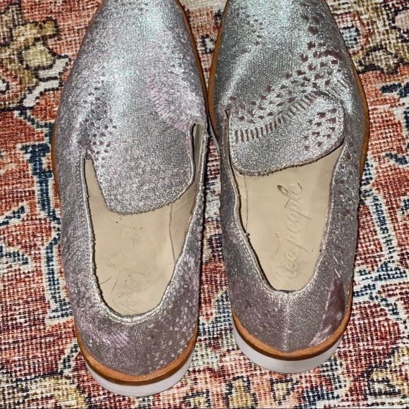 Free People Anthropologie silver Loafer 38 - Picture 9 of 14